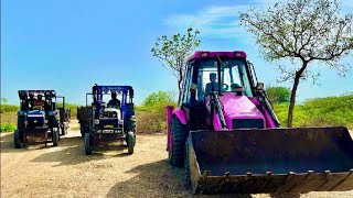 JCB 3dx Backhoe Loading Mud in Mahindra  475 Di tractor JCB miti khudai JCB tenk khudai #jcbvideo