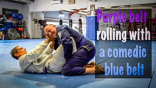 Rolling with a funny blue belt