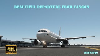 MSFS2020 [4K]: Beautiful Departure from Yangon International Airport