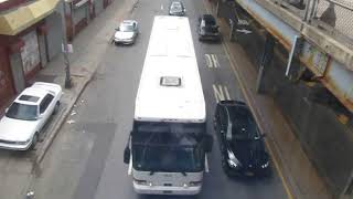 Charter Bus under Nostrand Avenue station overpass