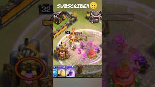 Lv. 32 barbarian king vs Lv. 23 archer queen | th10 attack | BDGaming #shorts