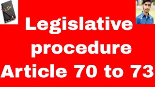 legislative procedure article 70 to 73 of constitution of pakistan 1973 in urdu and hindi