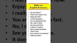 Daily use English sentences. #english #learnenglish #shorts