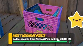 Collect Records from Pleasant Park or Craggy Cliffs   Fortnite Week 7 Legendary Quest