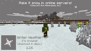 "Winter Weather" (Have snowy weather anywhere!) resource pack release (Bedrock 1.16.X)