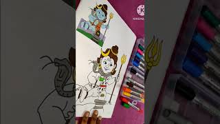 Baby Shiva with shivaling colouring #satisfying #youtubeshorts #viral #trending #asmr