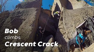 Bobby Braaps climbs Crescent Crack at Meadow Camp ​