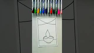 Diwali drawing easy and simple🌹🌺🤩🤩🌺🌹🎨🖌️🎨🖌️ #diwali #drawing #shorts