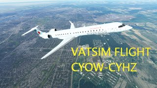 VATSIM Flight with Aerosoft CRJ-900 live!  CYOW-CYHZ 7-11-2022