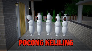 Rumah Yuta Dan Mio Didatangi Pocong Keliling Asli || Sakura School Simulator