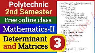 Determinants and Matrices (Part-3) | 2nd Semester Polytechnic | NatiTute