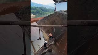 (39) Amazing unloading rocks on barge with conveyor belt machine - Decompression healing video