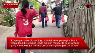 Menengok kondisi rumah Pak Rustandi yang sudah dirubuhkan karena kondisinya sudah miring