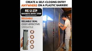 RE-U-ZIP™ Reusable Magnetic Entry Strip | Patented Self-Closing Dust Barrier Zipper@moosepainting