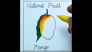 How to draw mango easily/ National fruit mango drawing