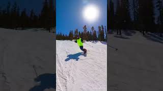 Snowboarding with Ski poles is kinda fun lol #snowboarding #skiing