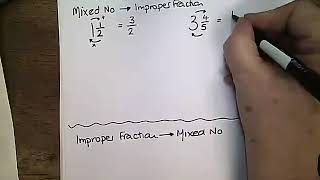 Fractions   mixed numbers and improper fractions