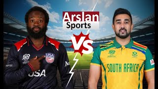 United States v South Africa 41st Match Super 8 Group 2 Live Cricket Score Commentary USA 2nd Inning