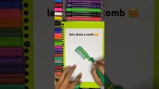 How to draw a comb - cara menggambar sisir mudah - oil pastel drawing