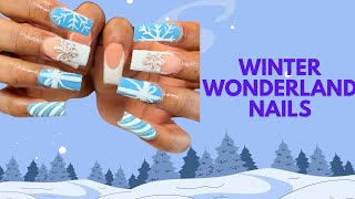 Winter Wonderland Nail Art💅🏽 Watch Me Work✨ Tutorial‼️