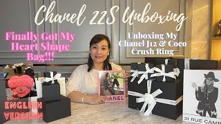 English | Chanel 22S Unboxing | Finally Got My Heart Shape Bag | Unboxing My J12 & Coco Crush Ring |