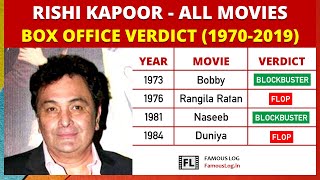 Rishi Kapoor All Movie Box Office Verdict (1970 - 2019) | Rishi Kapoor Movies List