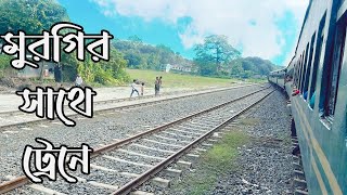 মুরগীর সহযাত্রী হয়ে ট্রেন থেকে  গ্রাম বাংলার প্রকৃতি  অবলোকন