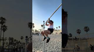 It's the cannonball dismount for me #freestylecalisthenics #venicebeach #musclebeach