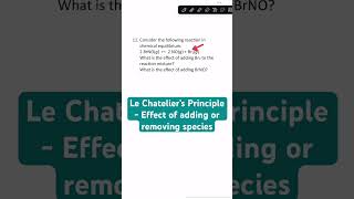 Le Chatelier’s Principle - Effect of adding or removing species #shorts #chemistry