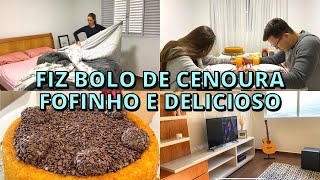 VLOG: Faxina na casa + nosso café com bolo de cenoura fofinho