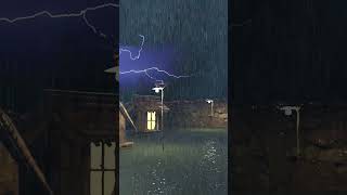 Rain Sounds for Sleeping | Calming Music with Rain Thunder Lightning Sounds #shorts