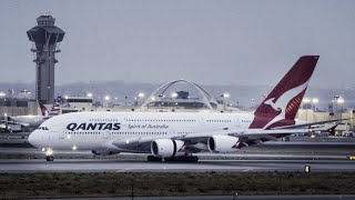 QANTAS A380 & EL AL 777 at LAX - Morning Landings at Los Angeles Intl. Airport