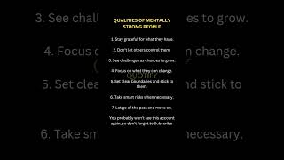 Qualities of Mentally strong people Save For Later #motivation #fyp