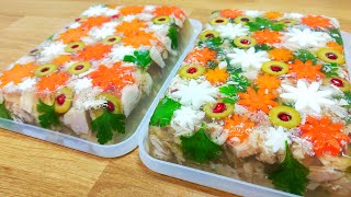 Праздничная закуска 👍 ЗАЛИВНОЕ из курицы. Вкусно! Быстро! Красиво! Просто!