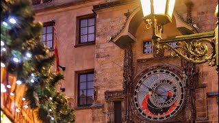 Walk in the center of Prague. Decoration of the main Christmas tree of the country. Lots of tourists