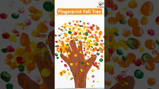 Fingerprint fall tree art for toddlers🍁🍂 #shorts #falltree #kids #autumn #toddler #fallcrafts