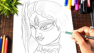 How to draw Maa Durga Easy | Pencil Sketch drawing | Navratri drawing | drawing pictures | Chitra