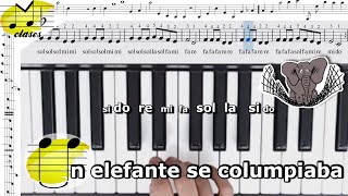 🎹"Un elefante se columpiaba". Piano tutorial en 3 distintas velocidades. Mano derecha.Principiante.🎹