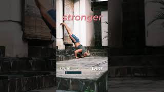 From push-ups to handstand push-ups in 40 seconds🔥 #bodyweighttraining #calisthenics #yoga #fitness