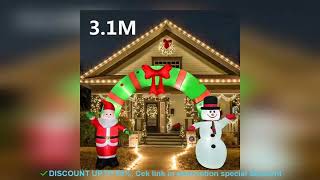 3.1M Christmas Inflatable Arch with Santa Claus Snowman Built-in Led Christmas Outdoor Dec Review