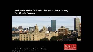 Boston University's Professional Fundraising Webinar