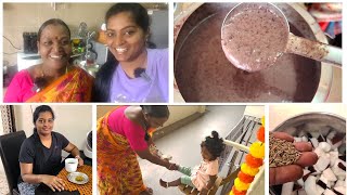 ரொம்ப நாள் கழித்து Video போட்டாச்சு | என் மாமியாரோட உளுந்து கஞ்சி Recipe | Tamil Vlog Singapore