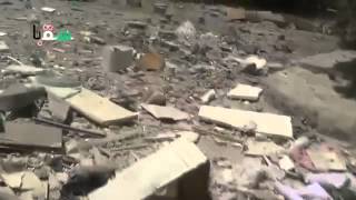 Syria   Depraved Socipath Dictator Assad Bombs Saqba Town With Missiles 5 31 13 Damascus