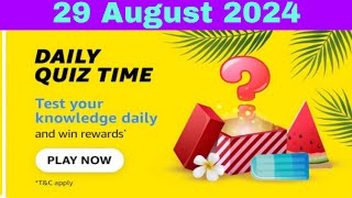 Amazon daily quiz time answer today | Amazon quiz today | Amazon daily quiz time answer today