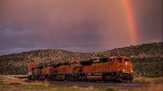 [HD] BNSF trains in Arizona Monsoon storms (Part 2 of 2)