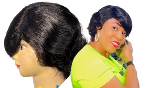 DIY FULL WIG. NO CLOSURE, NO SEWING. #SHORTWIG #FULLWIG.