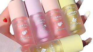 Gege bear Fruit Hydrating Plumping Lip Gloss Crystal Jelly Long Lasting Not Sticky Clear Lips Oil