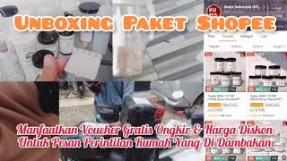 UNBOXING PAKET SHOPEE || Manfaatkan Voucher Gratis Ongkir & Harga Diskon || Puas Sesuai Ekspektasi