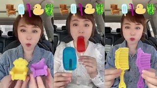 Asmr Eating Emoji Foods  the co pilot eats snacks#food#Eatemoticns🥯🥨🍤🍣🍭🧋🍿🥑🍓🍉🥑🍰🥩🍅🍦