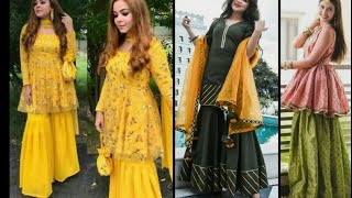 Top Trending Latest Beautiful Gharara / Sharara dresses with peplum top & kurti full designing ideas